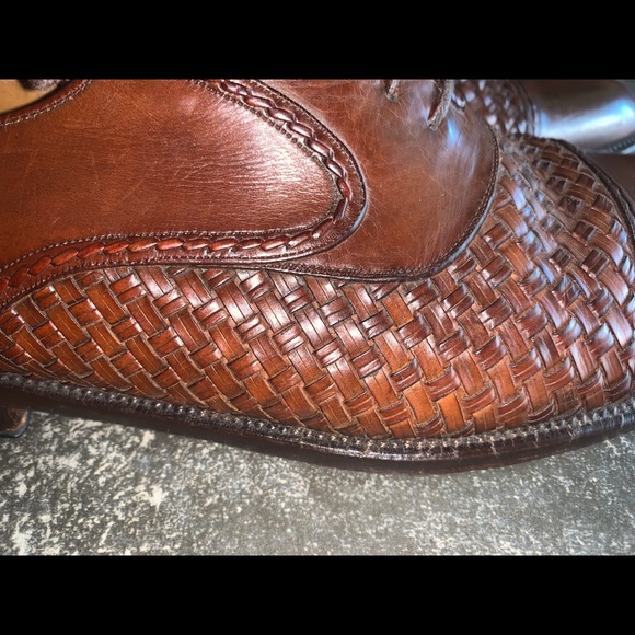 Mezlan San Juan Brown Weaved Leather Oxfords 11